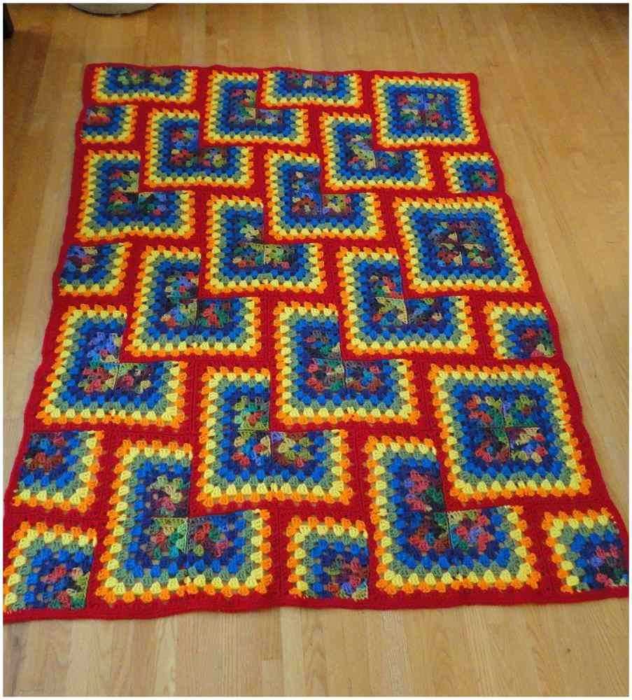Knit granny square blanket pattern
