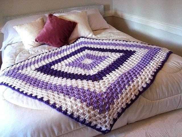 Knit granny square blanket pattern