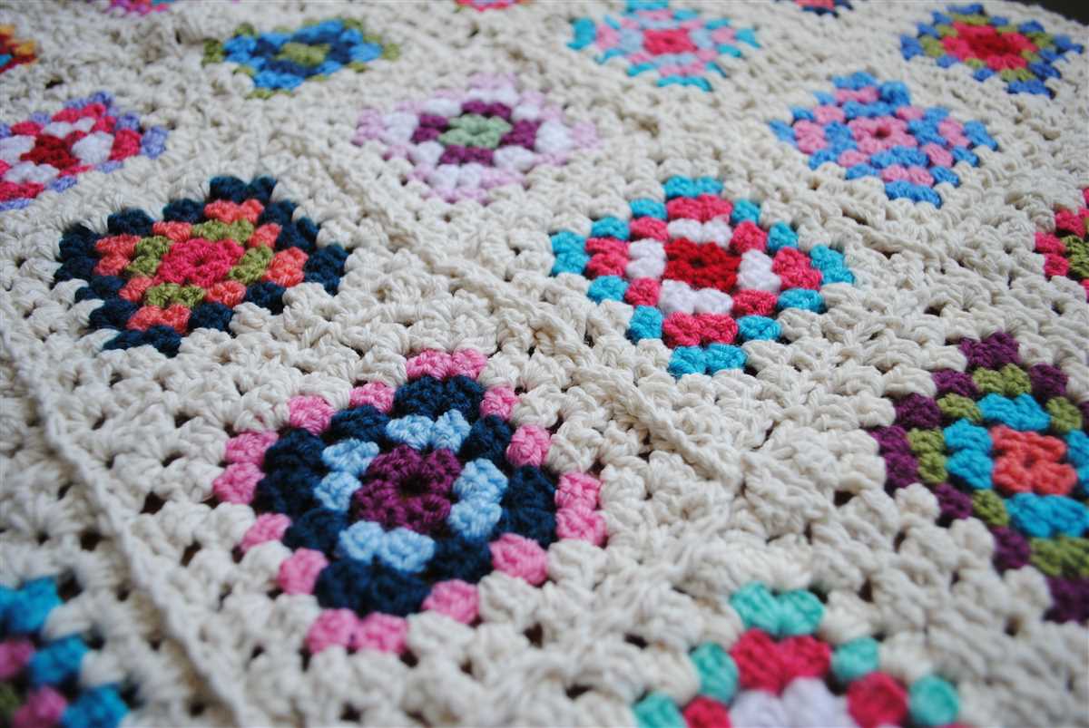Knit granny square blanket pattern