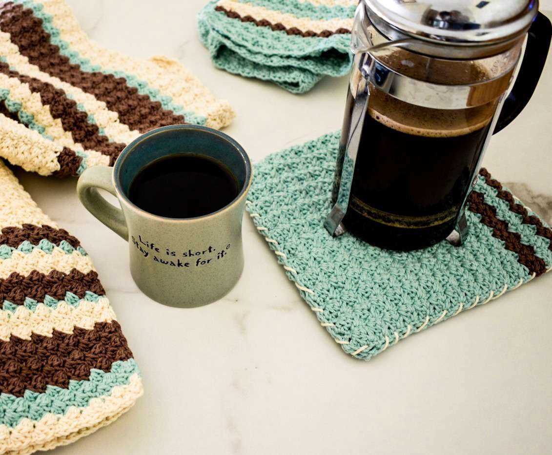 Knit mug rug pattern