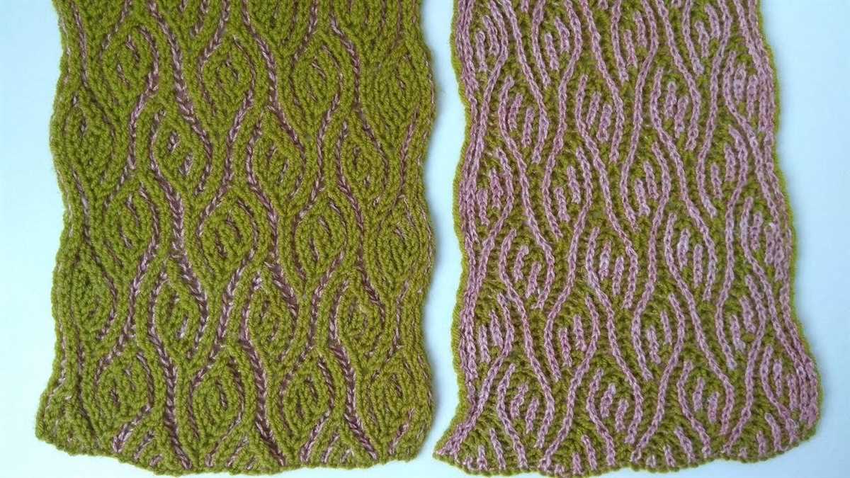 Knit scarf two color pattern