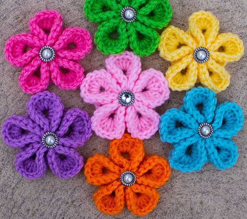 Knit small flower pattern easy