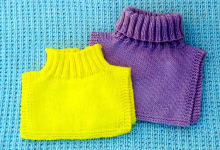 Knit turtleneck dickey pattern