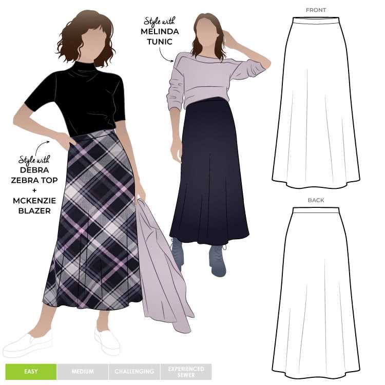 Knit a line skirt pattern