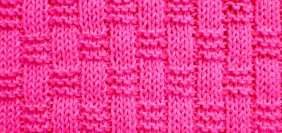 Knit basket weave stitch pattern