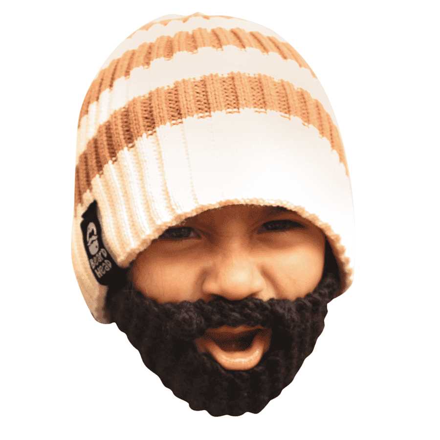 Knit cap with beard pattern