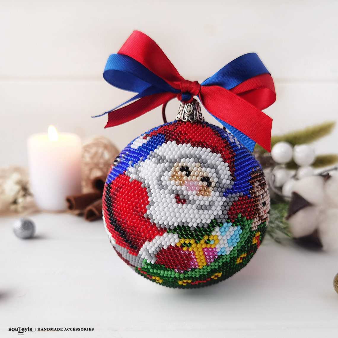 Knit christmas ball ornament pattern