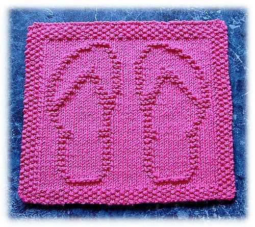 Knit flower dishcloth pattern