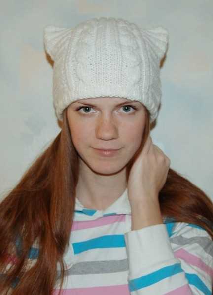 Knit hat with ears pattern free