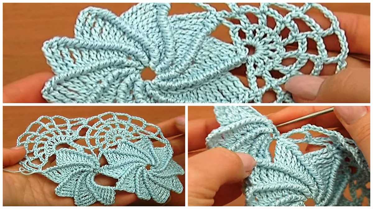 Knit lace flower pattern