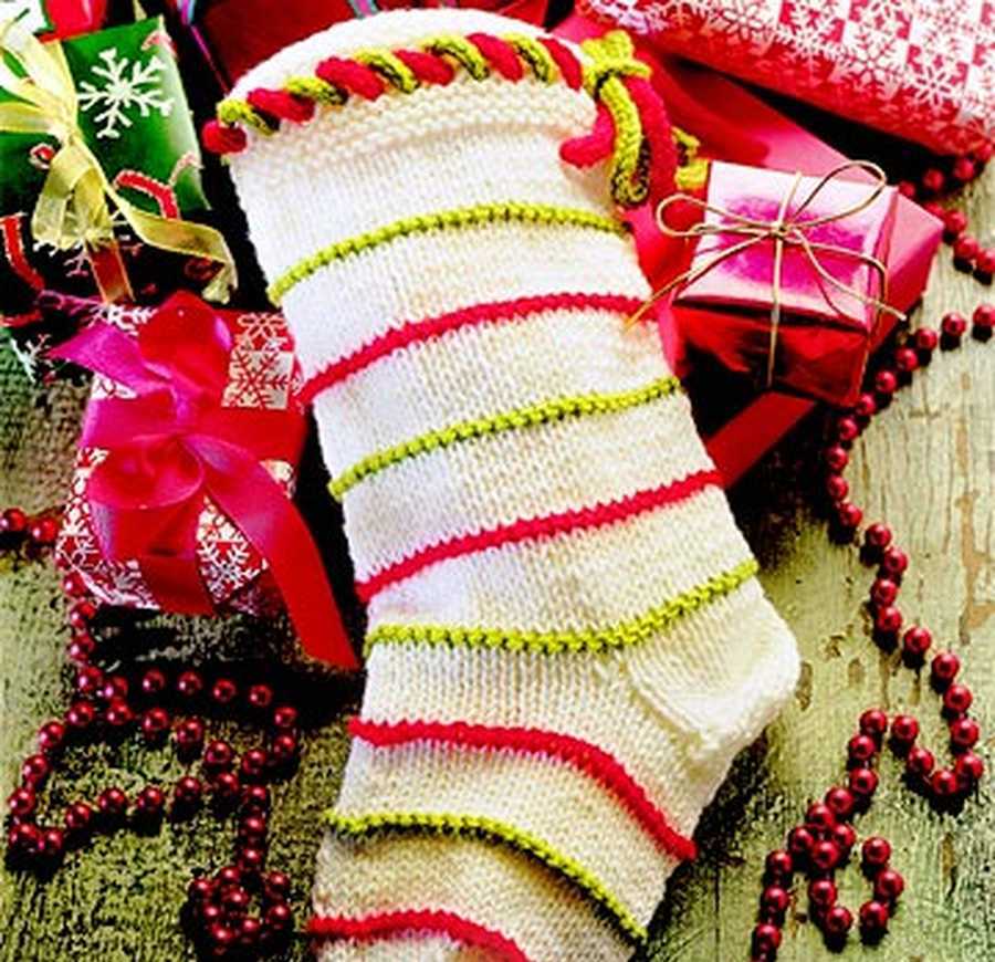Knit pattern christmas stocking