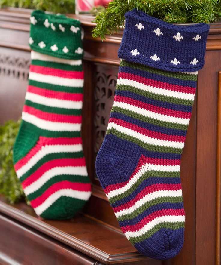 Knit pattern christmas stocking