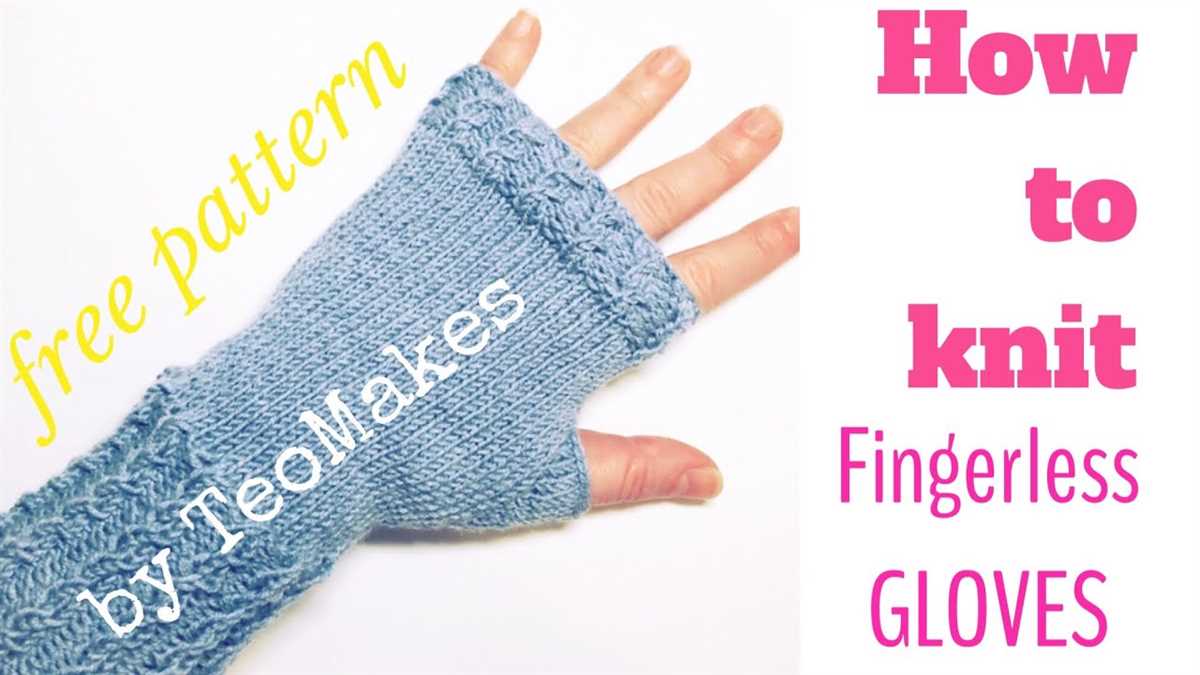 Knit pattern for fingerless gloves