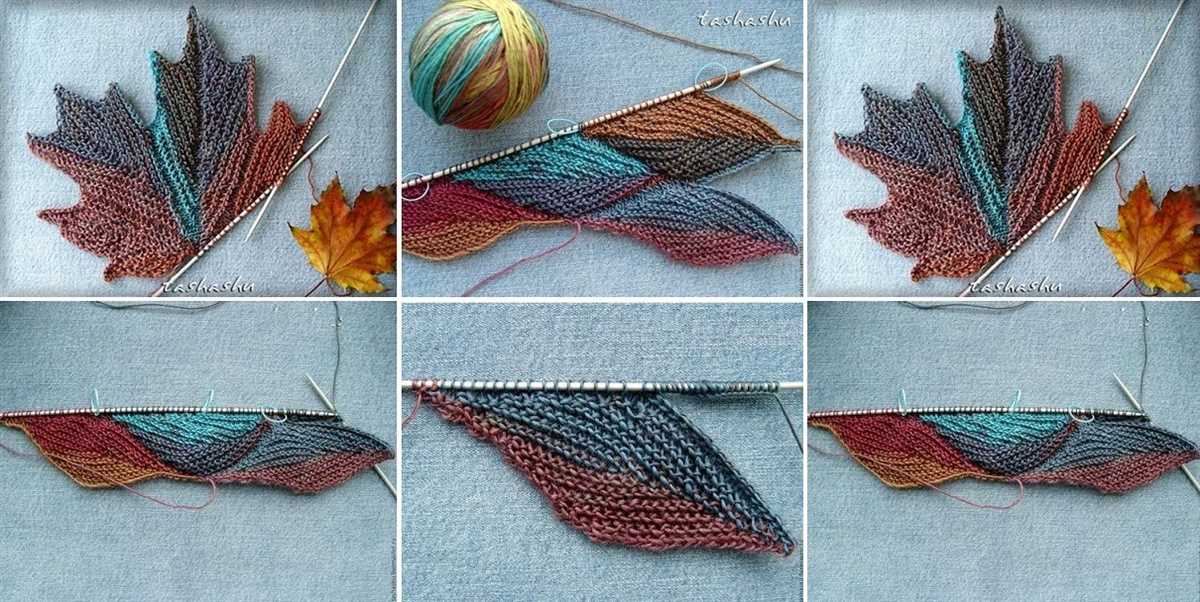Knitted autumn leaves pattern