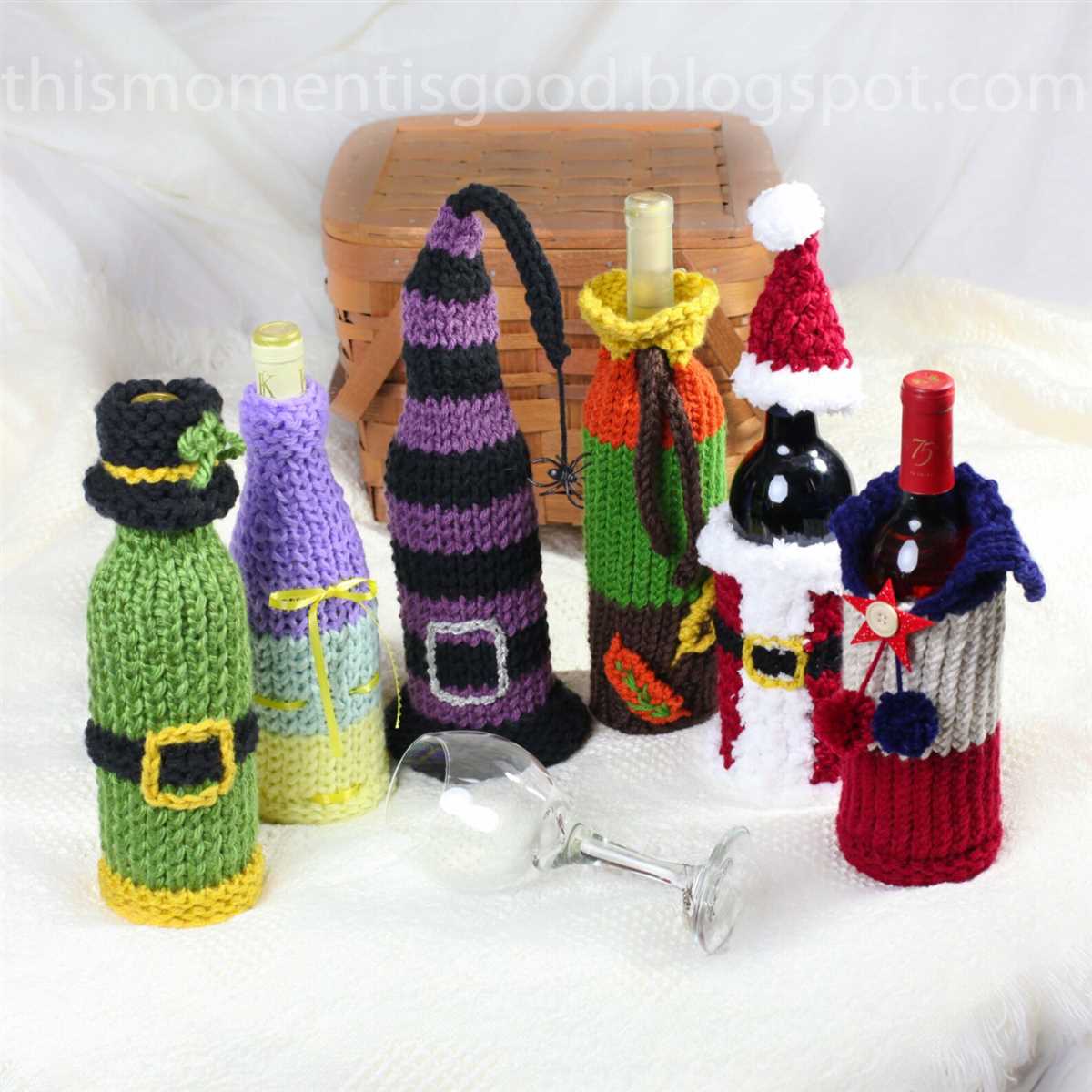 Knitted bottle cover pattern