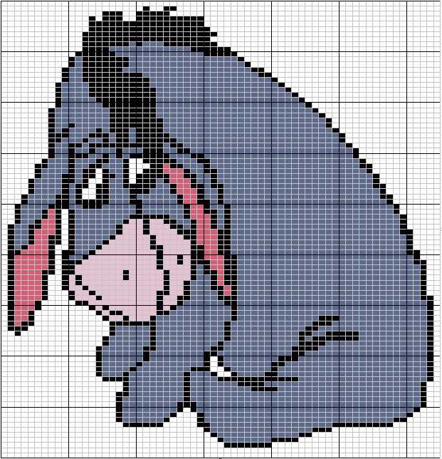Knitted eeyore pattern
