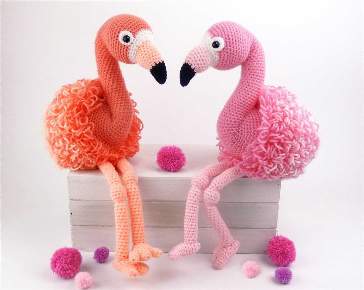 Knitted flamingo pattern