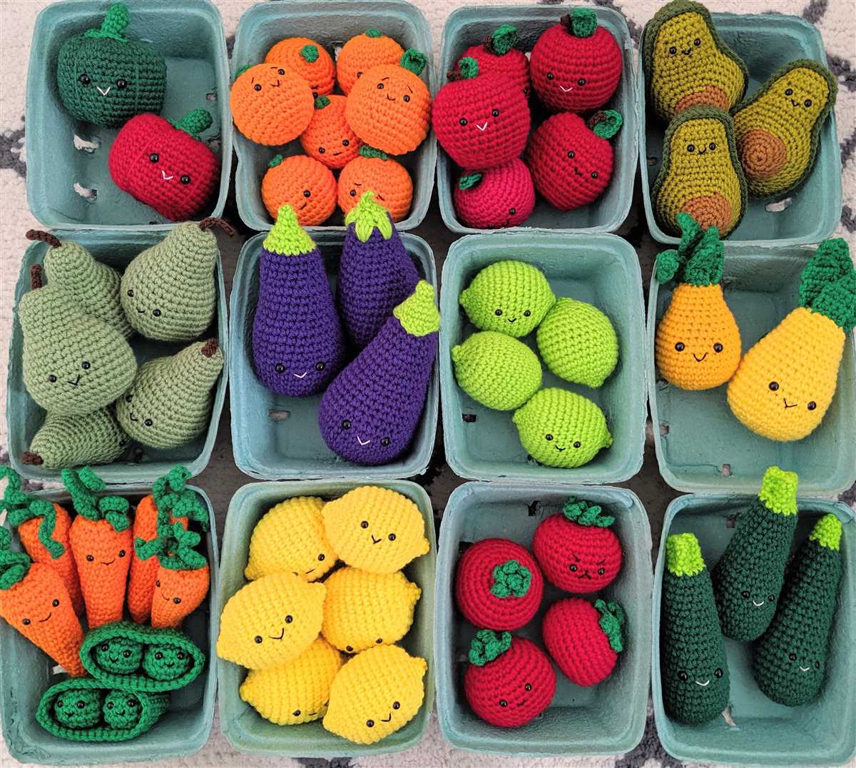 Knitted fruit and veg patterns