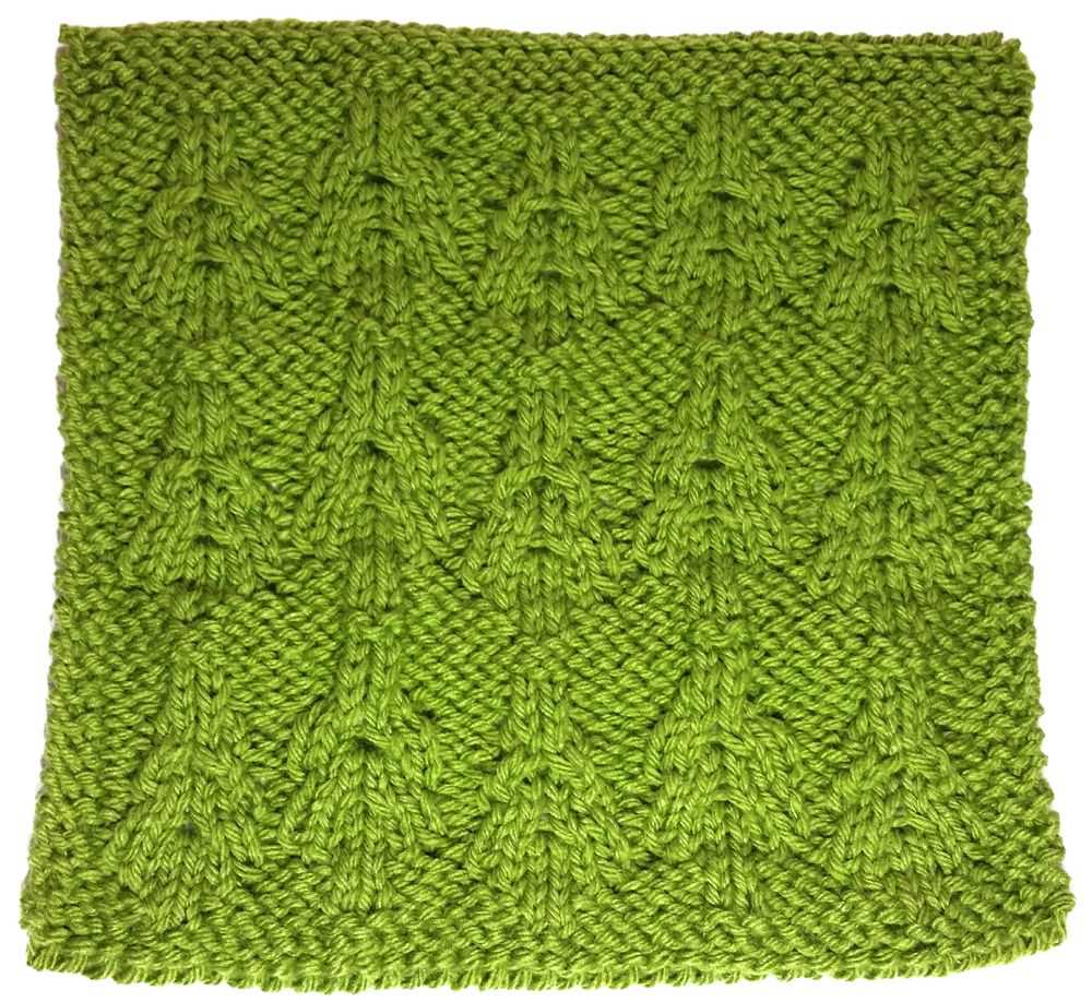 Knitted leaf dishcloth pattern
