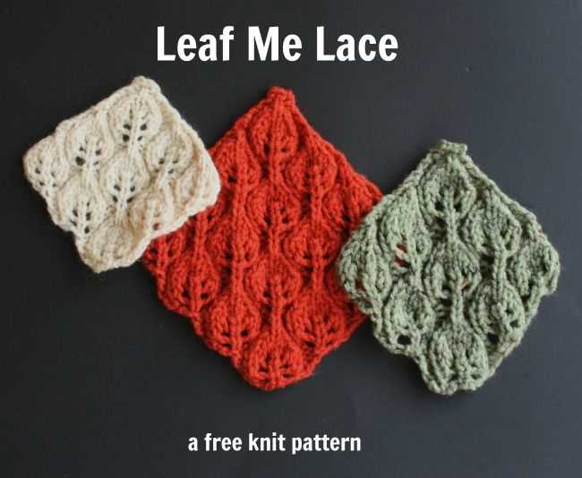 Knitted leaf dishcloth pattern