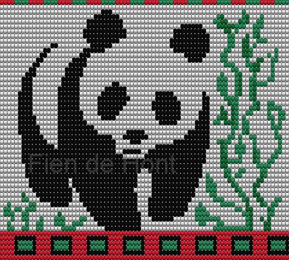 Knitted panda pattern free