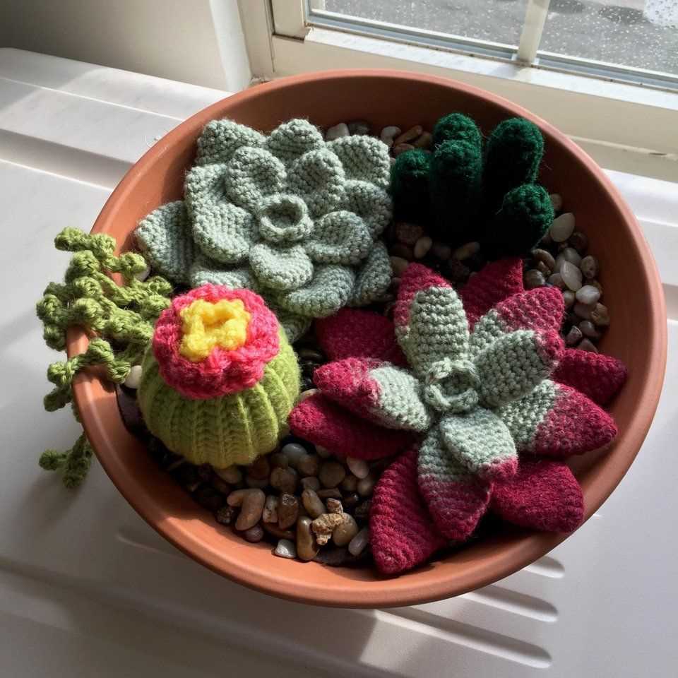 Knitted plant pattern