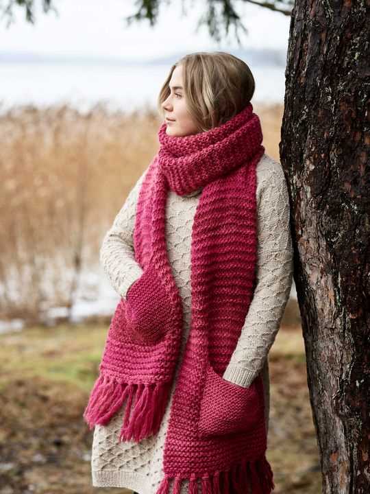 Knitted pocket scarf pattern