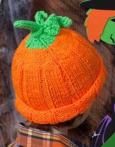 Knitted pumpkin hat pattern