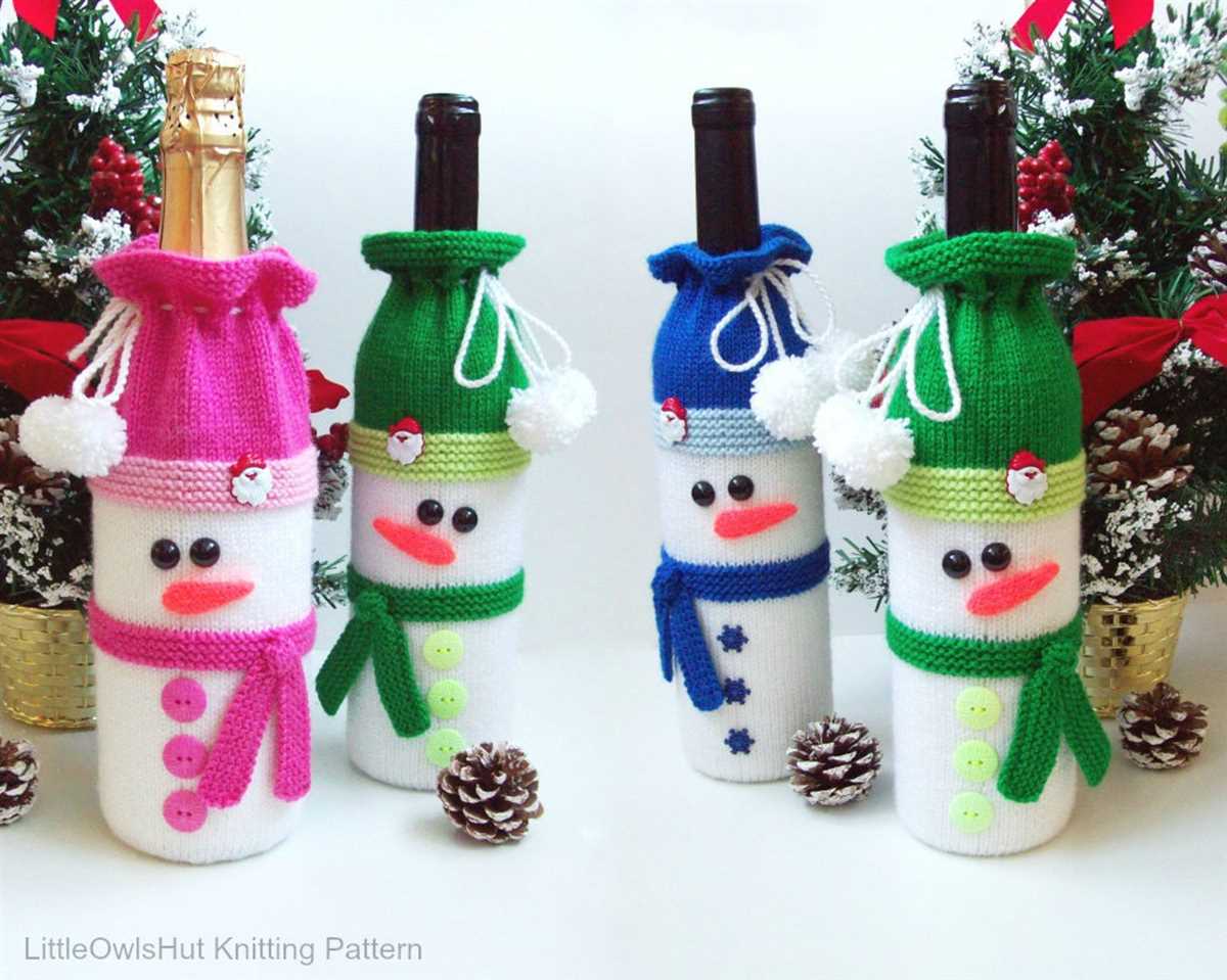 Knitted santa wine bottle cover pattern