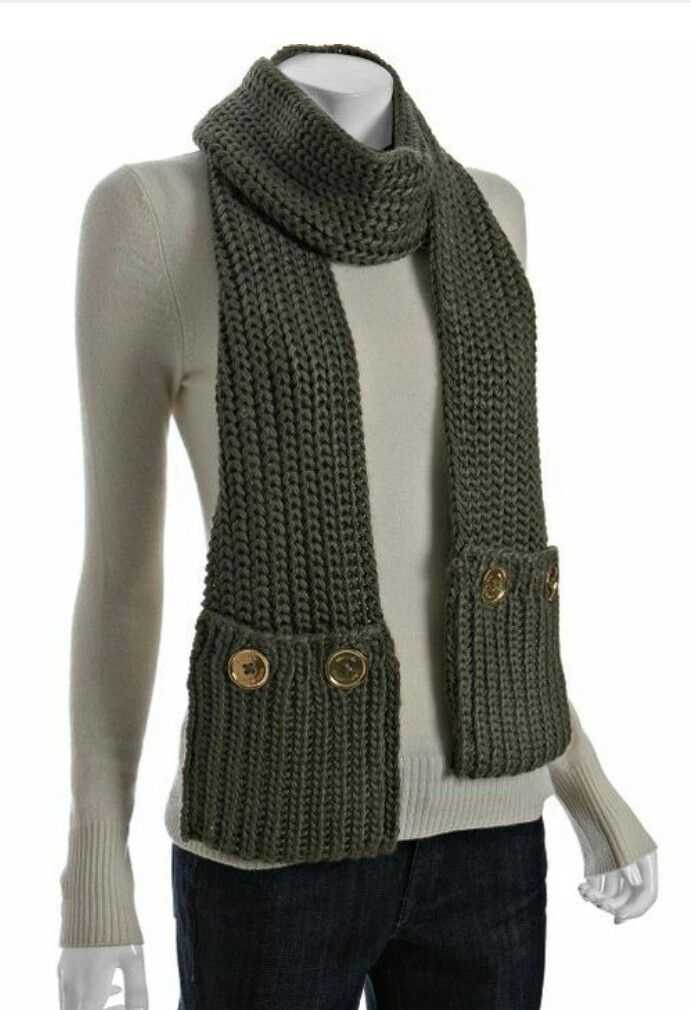Knitted scarf with pockets free pattern
