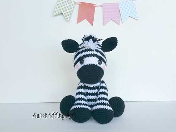 Knitted zebra toy pattern