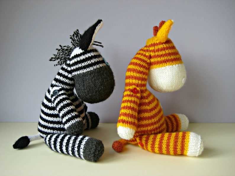 Knitted zebra toy pattern