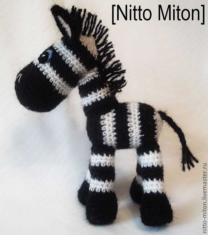 Knitted zebra toy pattern