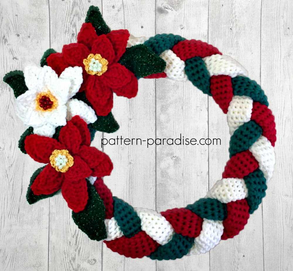 Knitted christmas wreath free pattern