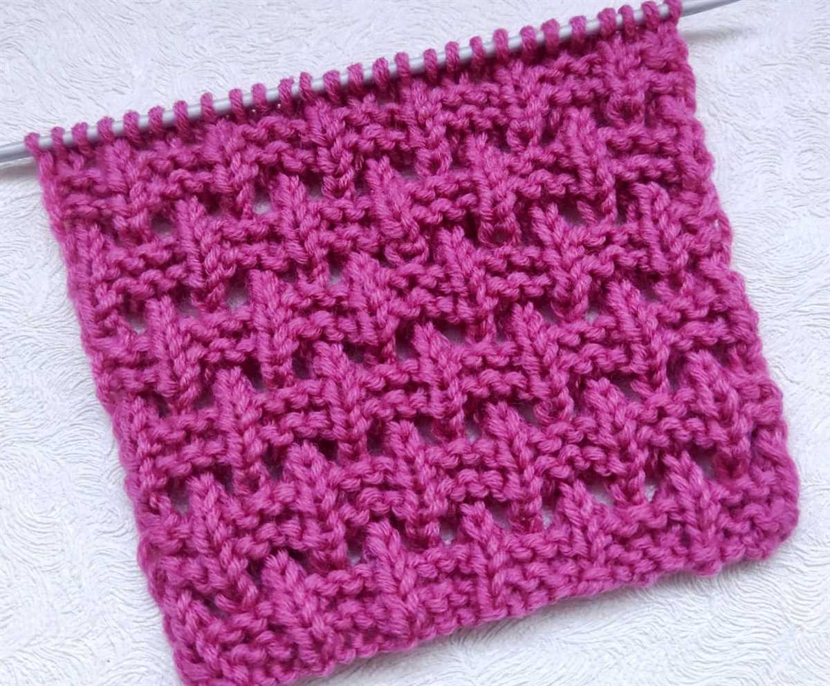 Knitted eyelet stitch patterns