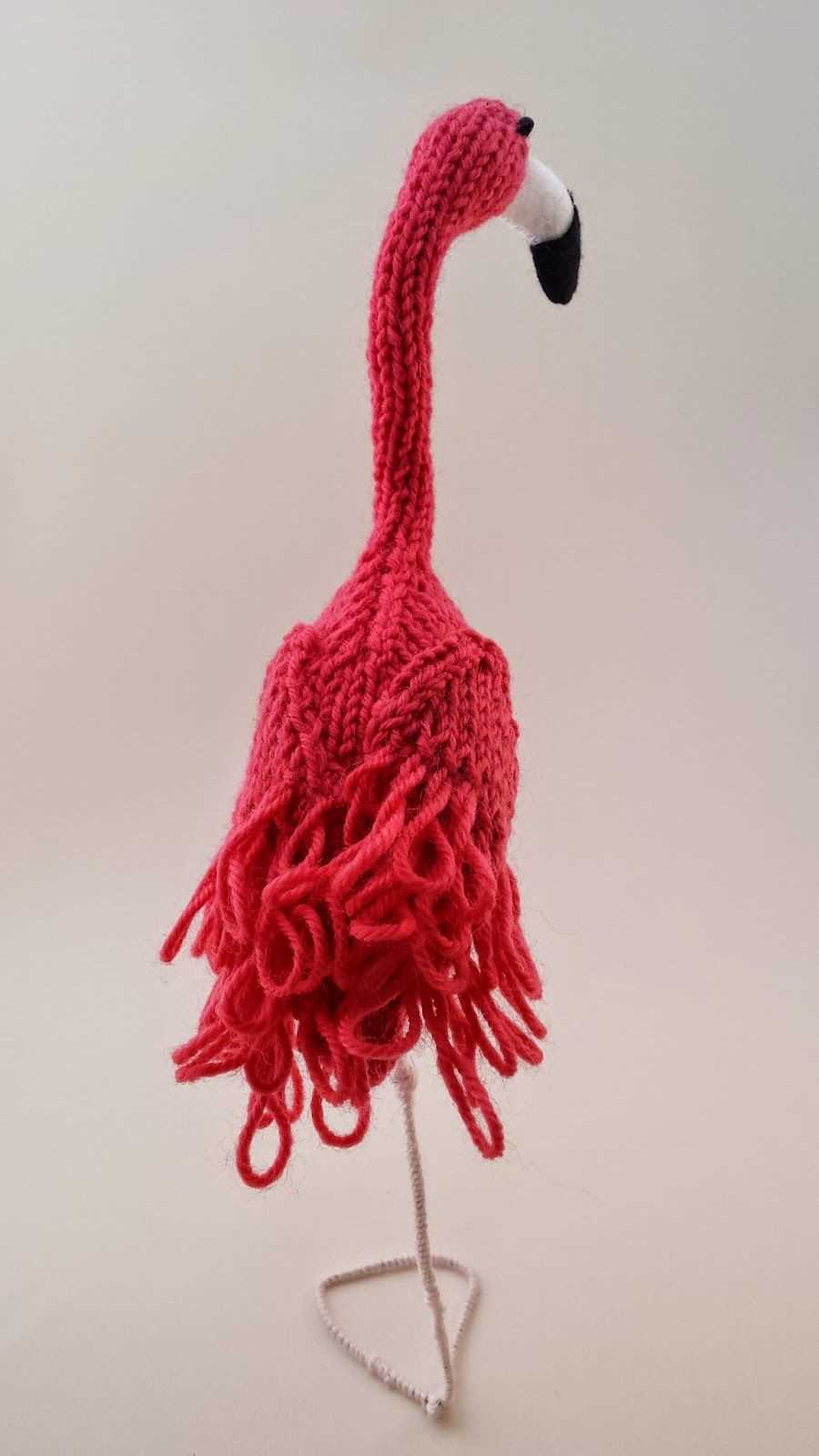 Knitted flamingo pattern