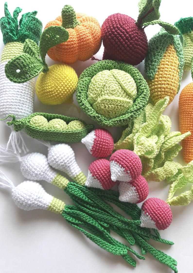 Knitted fruit and veg patterns