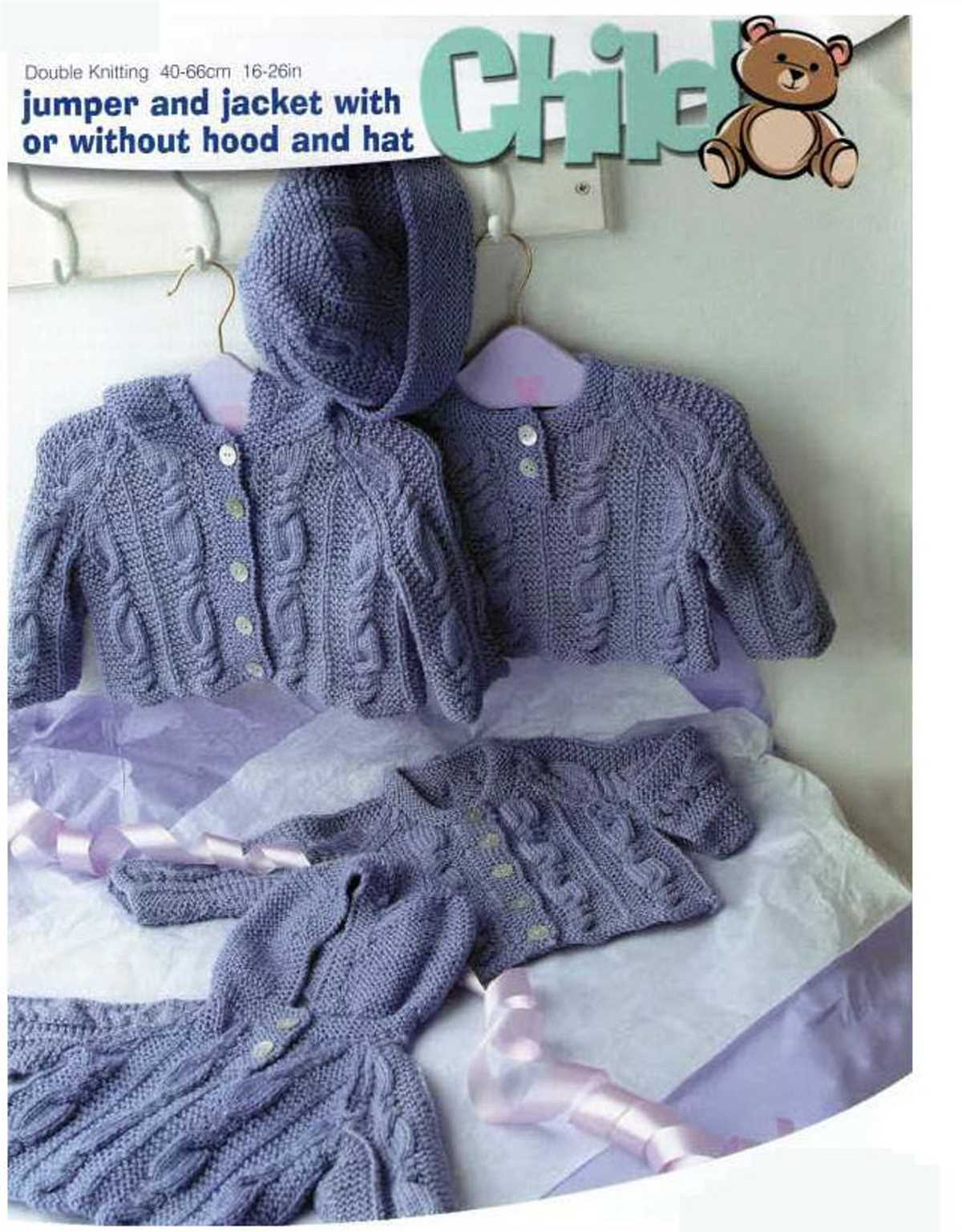 Knitted hooded cardigan pattern