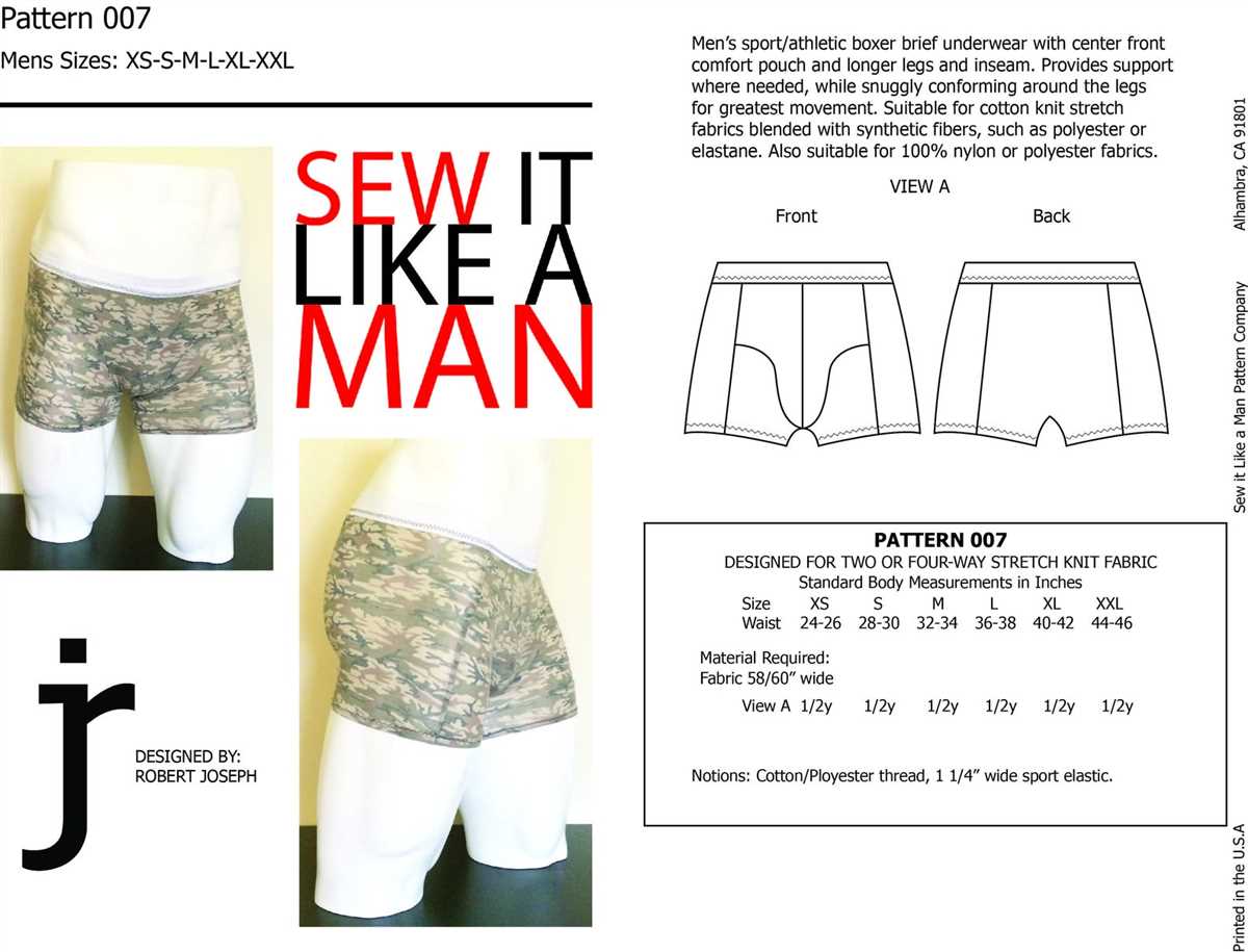 Knitted mens shorts pattern