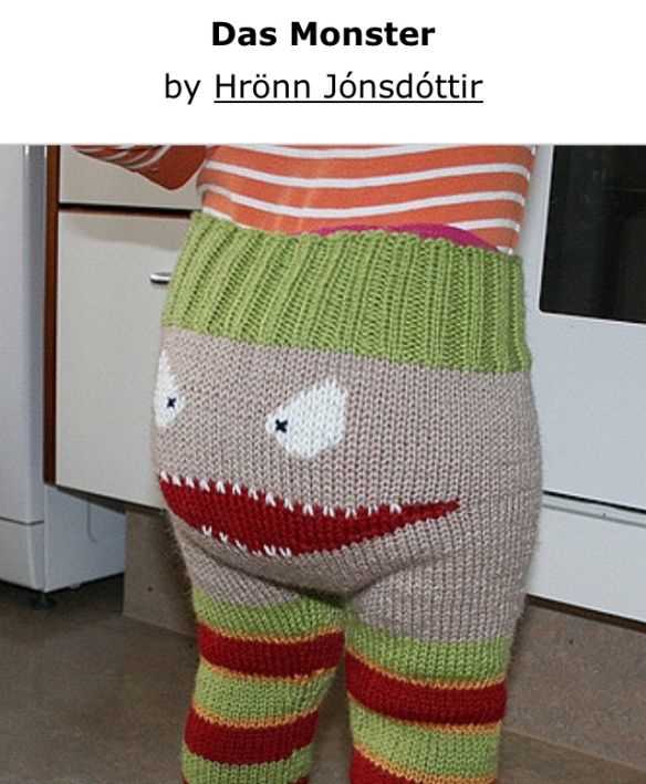 Knitted monster pants free pattern