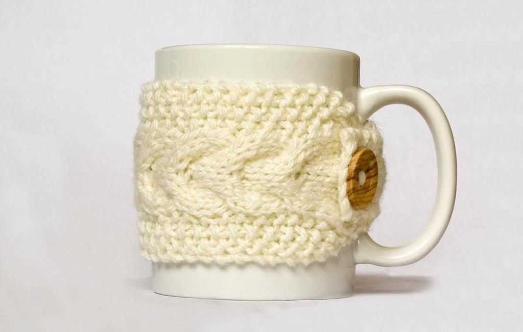 Knitted mug cozy pattern