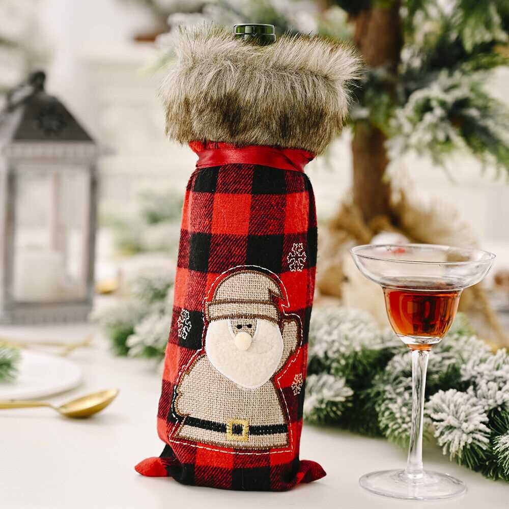 Knitted santa wine bottle cover pattern