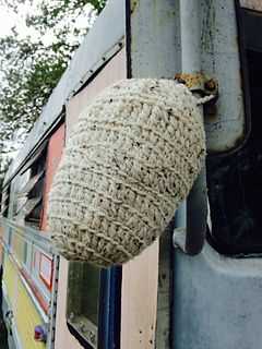 Knitted wasp nest pattern
