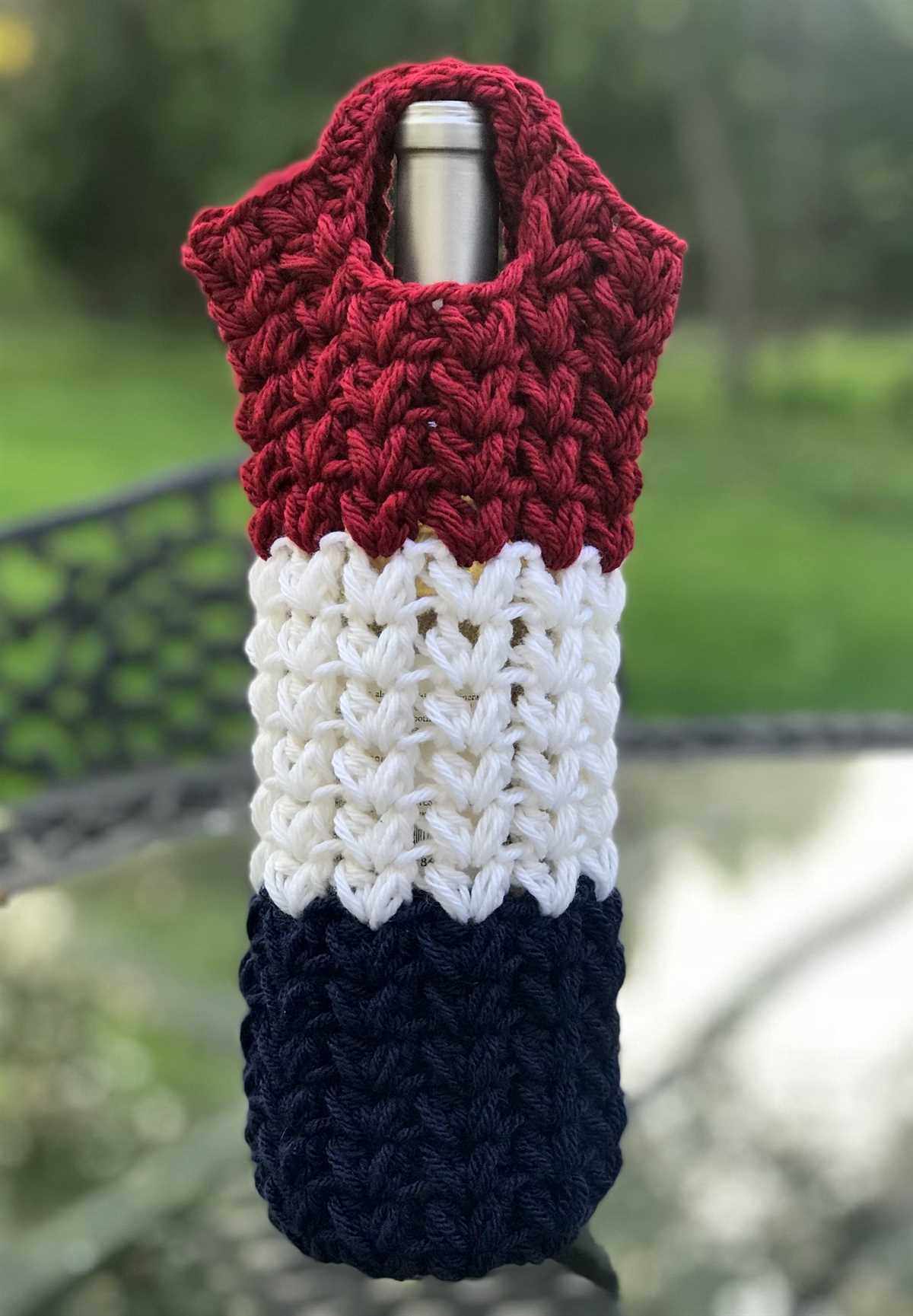 Knitted wine bottle bag pattern