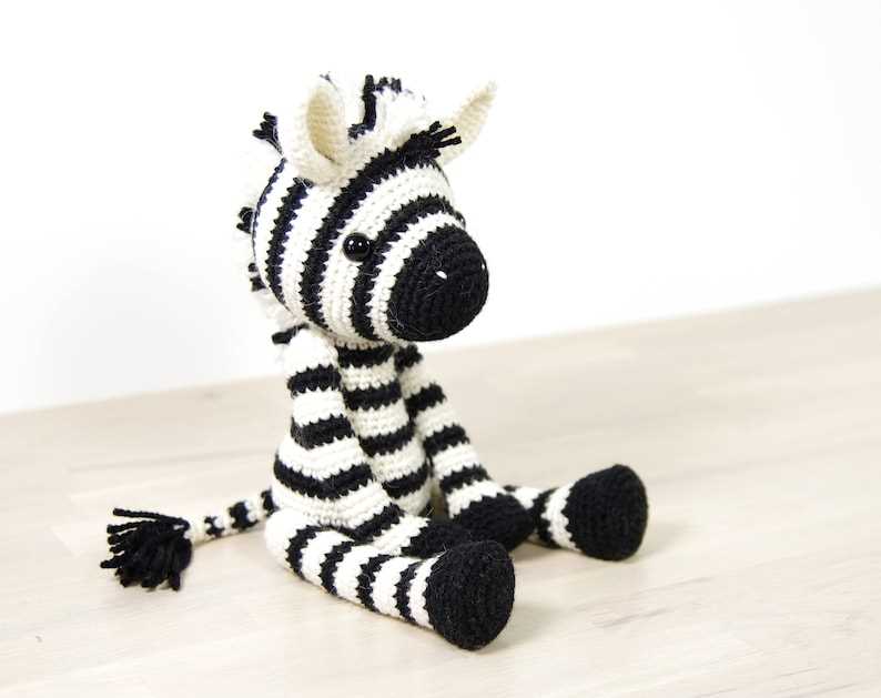 Knitted zebra toy pattern
