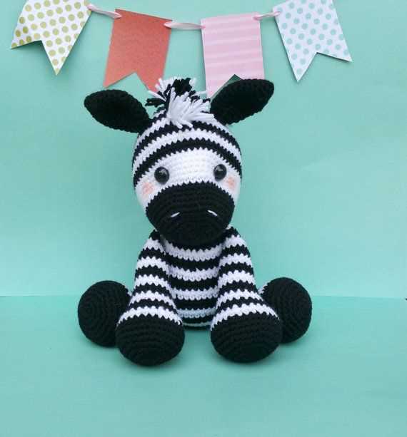 Knitted zebra toy pattern