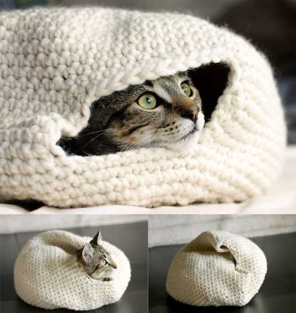 Knitting pattern for cat cave