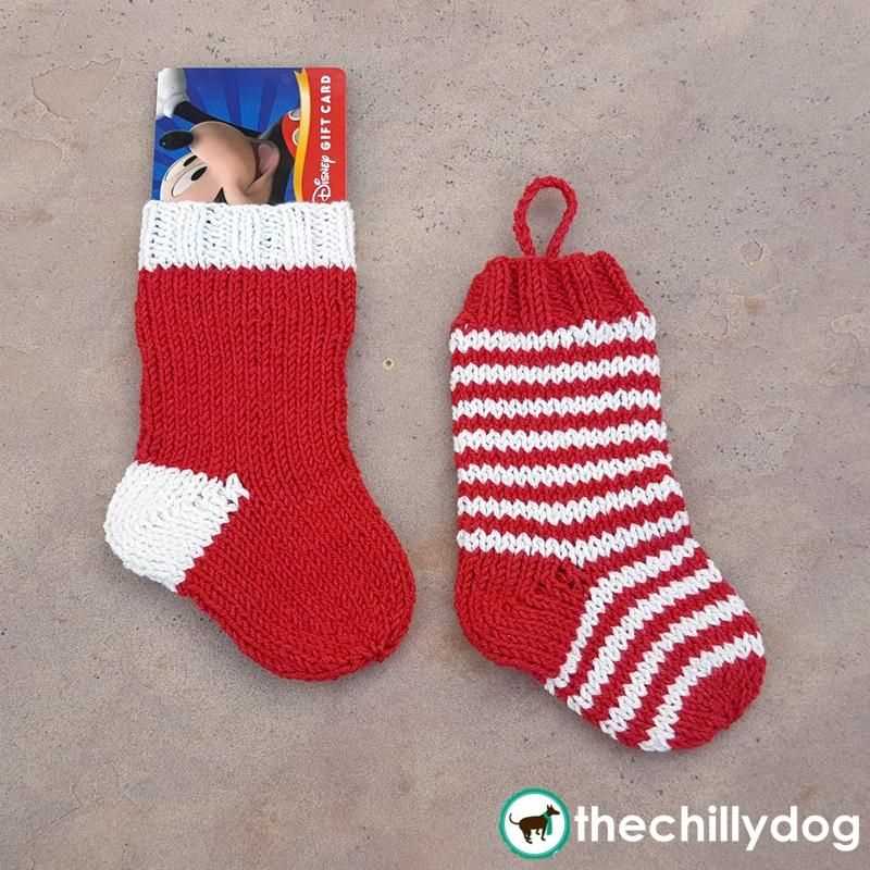 Knitting pattern for mini christmas stocking