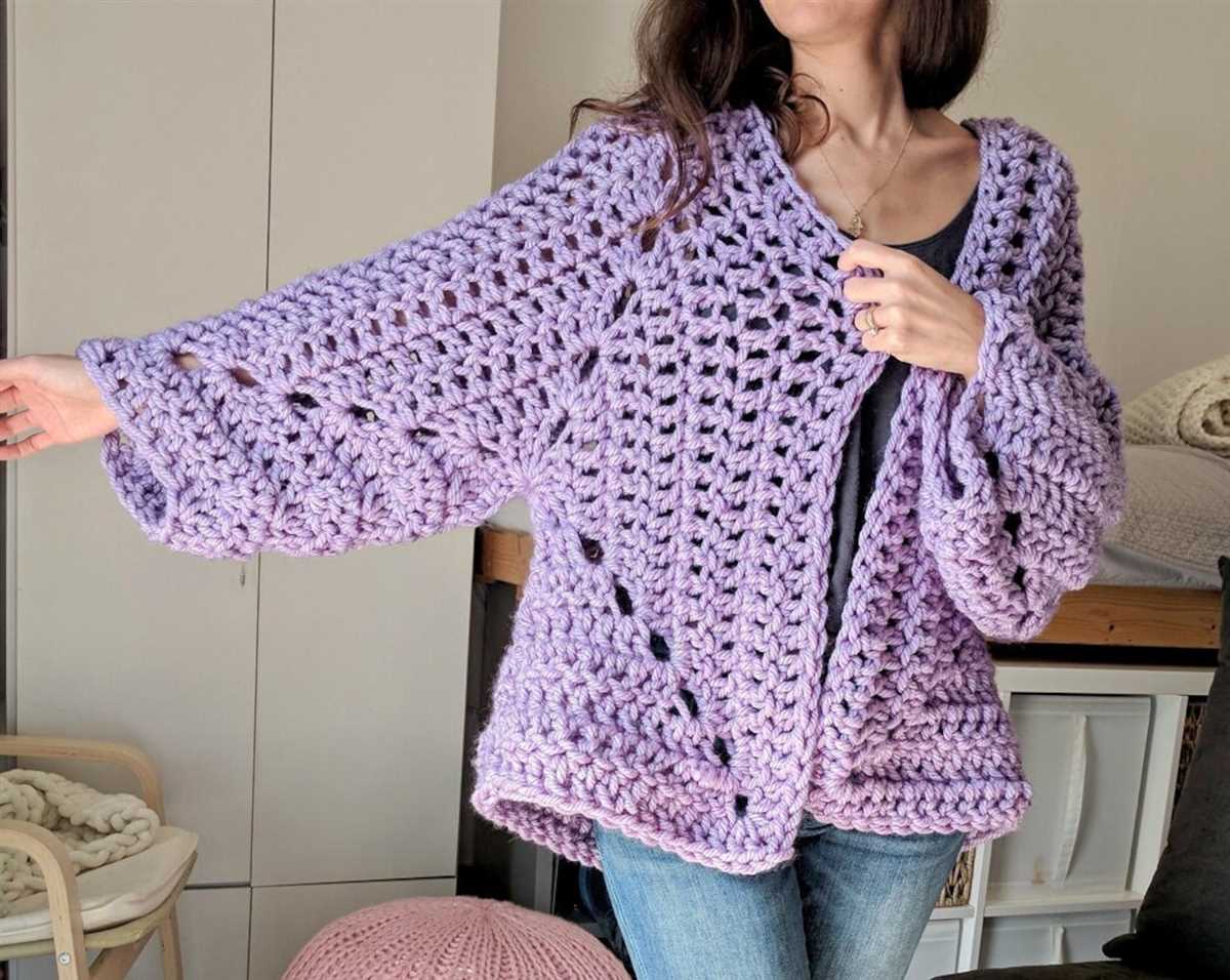 Knitting pattern for oversized cardigan