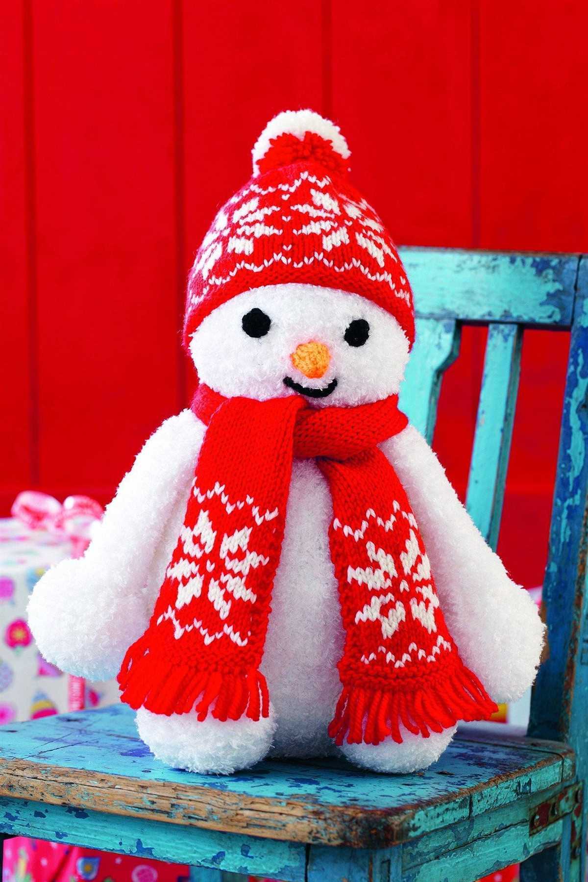 Knitting pattern for small snowman